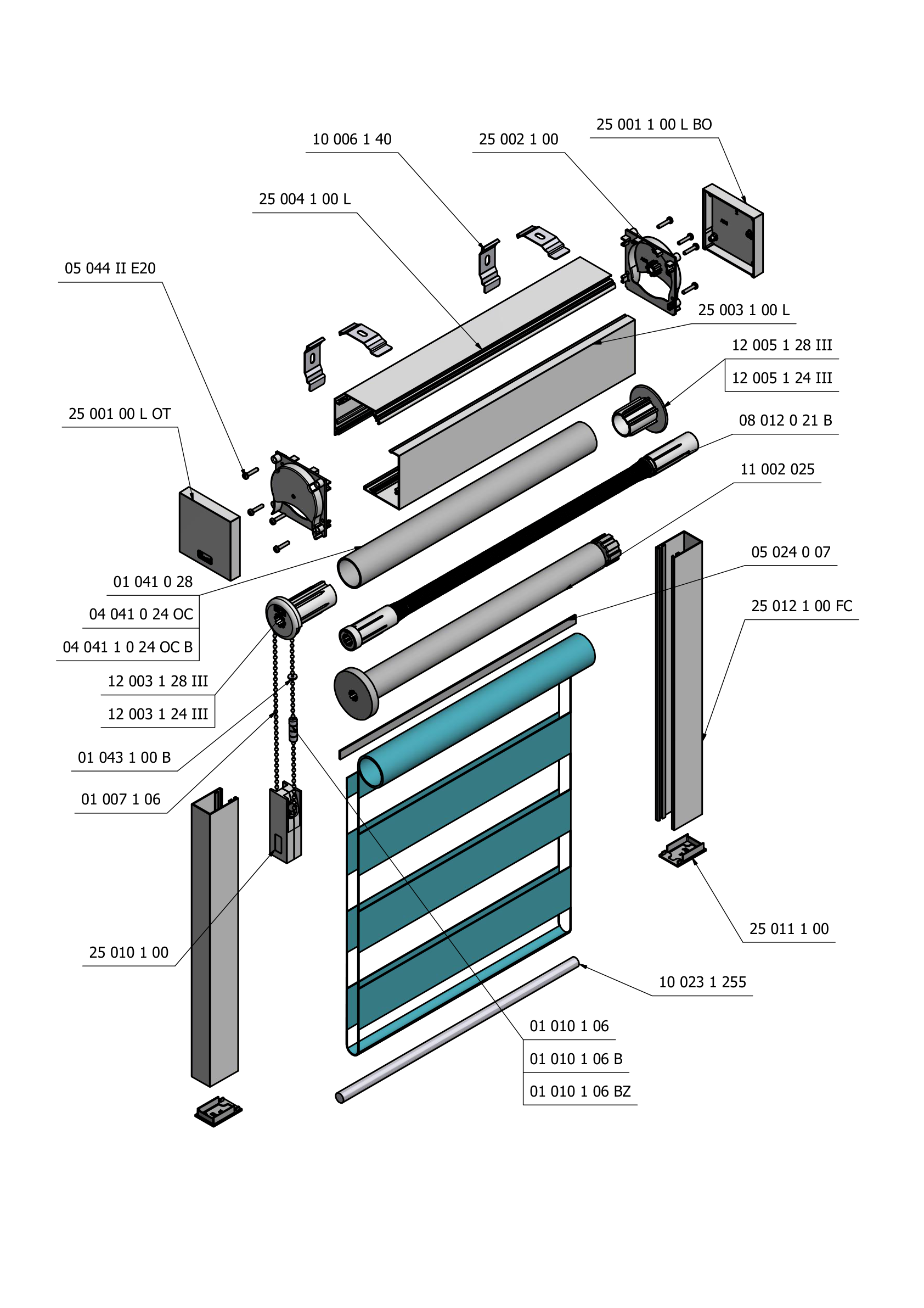 BestaBox Day/Night fabric exploded view
